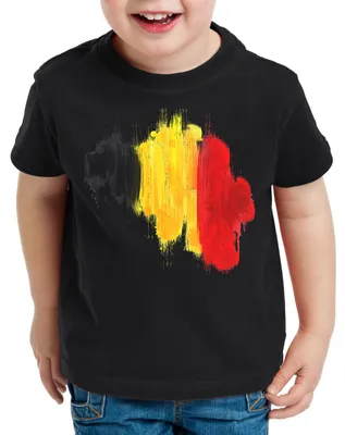 Produktbild von BaumwolleCloud Flagge Belgien Kinder T-Shirt Fußball Sport Belgium WM EM Fahne