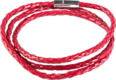 Produktbild von Mode Uni geflochtenes Leder Seil magnetische Schnalle Armband Armband Schmuck-Rot