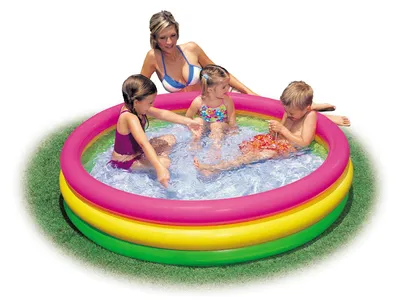 Image de Pataugeoire gonflable 3 couleurs 114 x 25 cm INTEX 57412