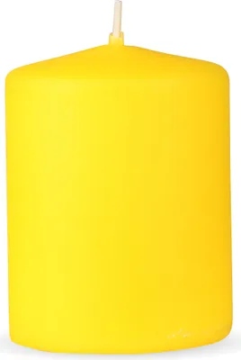 Zdjęcie produktu dla Świece filarowe HS Candle "Yellow", rozmiar Ø7 x 8 cm, świece woskowe o długim czasie palenia do 20 godzin - bezzapachowe świece filarowe - wiele kolorów/rozmiarów