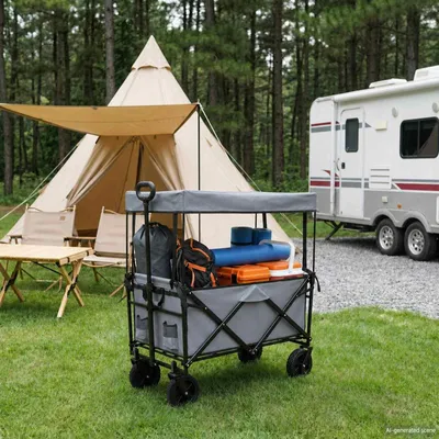 Produktbild von vidaXL Klapp-Handwagen Grau 105 x 56,5 x 116 cm Oxford-Stoff