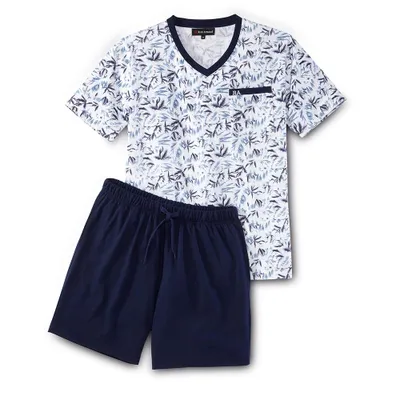 Produktbild von Rick Armand Herren Shorty Sommer Schlafanzug Jersey V-Ausschnitt Shorts Baumwolle Gr. M