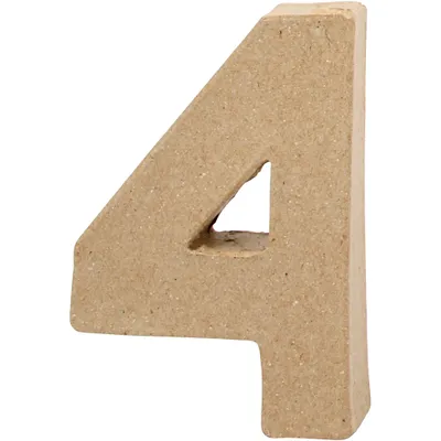 Produktbild von Zahl, klein, 4, H 10 cm, Stärke: 1,7 cm, 1Stck, B 6,8 cm