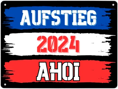 Produktbild von Kiel Aufstieg 2024 Metallschild XL in 21x28 cm mit Spruch Ahoi