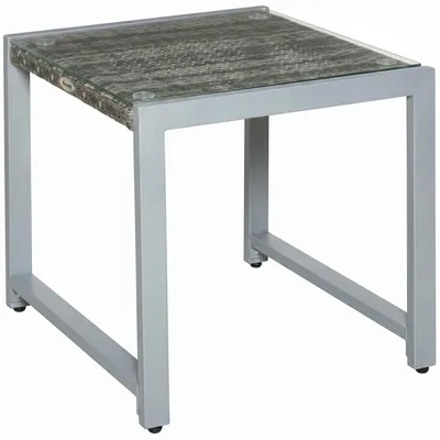 Produktbild von Garten-Couchtisch mit Tischplatte aus geh?rtetem Glas und Rattan