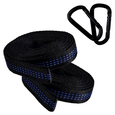 Produktbild von Hängemattengurte für Bäume Outdoor Verstellbare Polyester Schaukelbaumseile mit Karabinern Robustes Hängematten Befestigungszubehör für Babyschaukeln und Hängesessel ohne Werkzeug