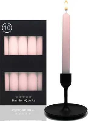 Produktbild von Stabkerzen Rosa 10er Set – Tafelkerzen 18,5cm mit 7,5h Brenndauer