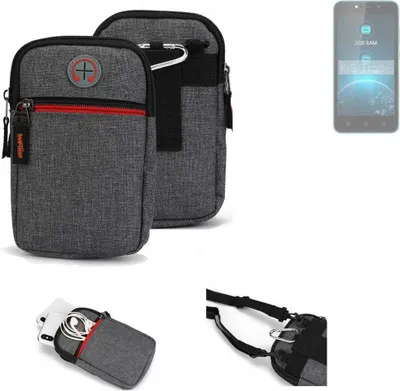 Produktbild von K-S-Trade Holster Gürteltasche kompatibel mit Lava Z21 Handy Tasche Schutz Hülle grau Zusatzfächer 1x