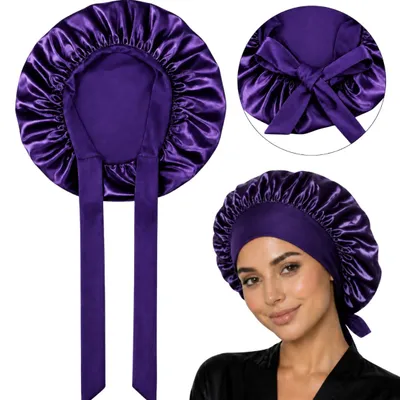 Image de Turban en satin pour cheveux, bonnet de nuit protection anti-frisottis
