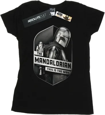 Produktbild von Star Wars - "The Mandalorian This Way" T-Shirt für Damen BI43163 (S) (Schwarz)