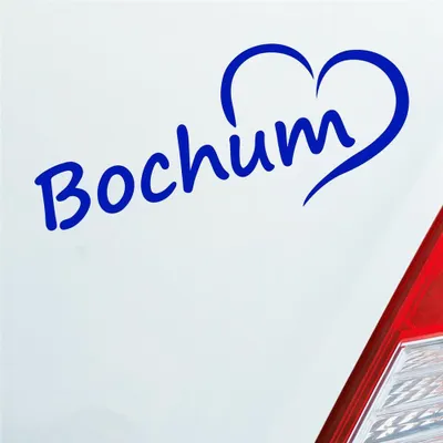 Produktbild von Auto Aufkleber Bochum Ruhrgebiet Herz Stadt City Love Liebe 18x8 cm Dunkelblau Sticker Heckscheibenaufkleber