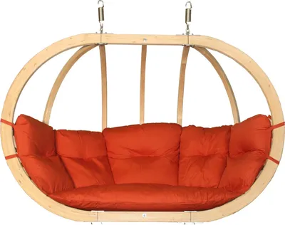 Produktbild von KONSIMO Hölzerner Hängesessel für zwei Personen "CALLISTO", rot, Hölz, Modern Design, 175x120x82 cm