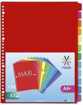 Produktbild von Viquel Maxi 12 Stück Trennblätter aus Polypropylen A4