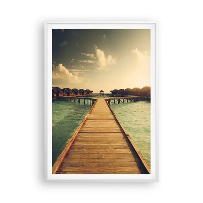 Produktbild von Gerahmtes Poster - Weißer Rahmen - Malediven Ferienhäuser Wasser - 70x100 cm - Wand Bild - Wanddeko - Wandbilder - Kunstposter - Wandposter - Bilderrahmen - Bilder - Kunstdruck - P2WPA70x100-4951