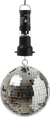 Produktbild von Spiegelkugel Set - 20cm Discokugel mit Batteriemotor - Discokugel Party Set