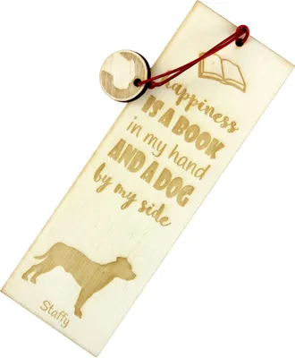 Produktbild von Staffordshire Bull Terrier, Staffordshire Bullterrier - Lesezeichen mit Hund, personalisiertes Lesezeichen, Hundeaccessoire für Leser der Marke Art-Dog