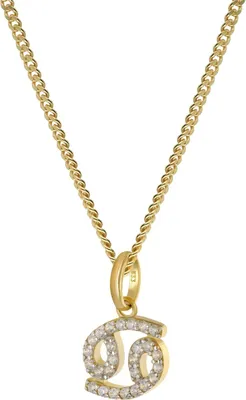 GLIZZ GL8330-04 Sternzeichen Krebs Gold 333/8K an vergoldeter Silberkette 1