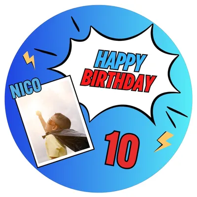 Produktbild von Tortenaufleger Comic - 20cm Fondant Geburtstag Motiv 1