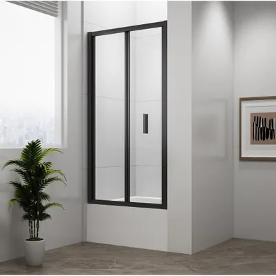 Produktbild von DEEP BLACK Duschfalttür 1000x1650mm, Klarglas