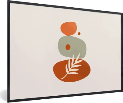 Produktbild von MuchoWow® Gerahmtes Poster Sommer - Stein - Pflanze 60x40 cm - Poster mit Schwarzem Bilderrahmen Wandposter Rahmen Foto Bilder - Printing - Wanddeko Schlafzimmer