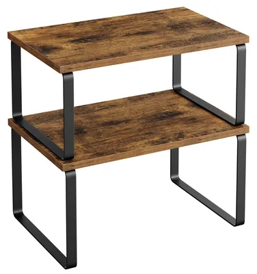 Immagine prodotto di Portaspezie, set di 4, scaffali da cucina, organizer da cucina espandibile, impilabile, metallo e truciolato