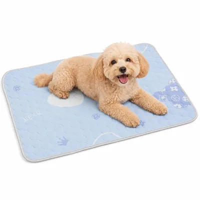 Produktbild von Kühlende Tiermatte 60x45cm weich rutschfest tragbar waschbar Sommer Liegefläche für Katze Hund Auto Camping
