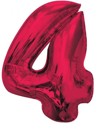 Image de #BFC39 Ballon en papier d'aluminium Smart, numéro 4, rouge, 92