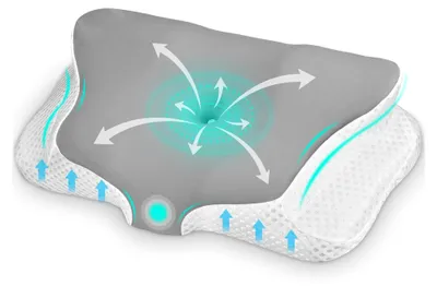Produktbild von Nackenstützkissen aus Memory Foam, ergonomisches Kopfkissen für Seiten-, Rücken- und Bauchschläfer, 62x41x9/12 cm