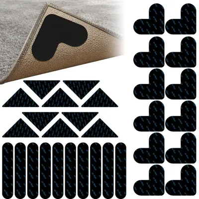 Image de Tapis antidérapants, lot de 32, réutilisables et lavables, pour une meilleure adhérence dans la maison