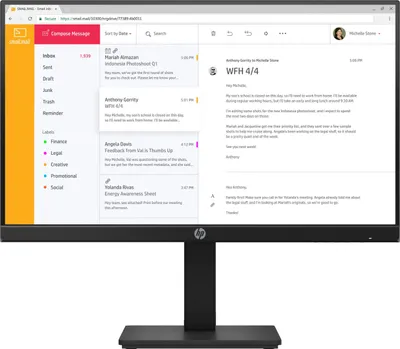 Produktbild von 7VH44AA#ABB  HP P24h G4 computer monitor