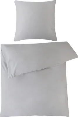 Produktbild von Mako-Satin-Bettwäsche - Grau - 155 x 220 cm - mit Reißverschluss