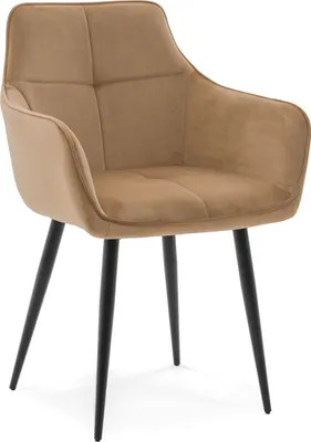 Produktbild von NEW HOME Glamour Stuhl QUATTRO gespolsterter Esszimmerstuhl Wohnzimmerstuhl mit Steppung - beige - moderne Samt Velours Möbel
