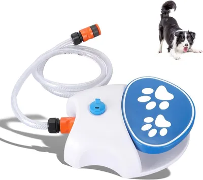 Productafbeelding van Honden Drinkfontein - Buiten Drinkbak - Hydratatie Voor Honden - Poot Geactiveerd - 27 x 23 x 9 cm - Blauw