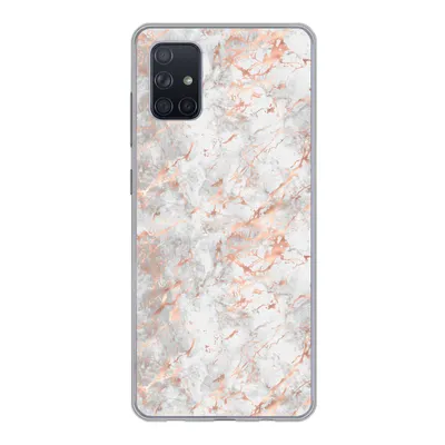 Produktbild von MuchoWow® Handyhülle Schutzhülle Hülle für Samsung Galaxy A71 Roségold - Marmor - Weiß - Gemustert Silikon Softcase Handy Hülle - Kartenbesitzer