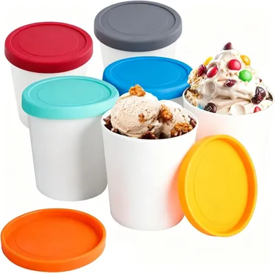 6 ijscontainers 250 ml – Vriesdozen mit Deckel, PP