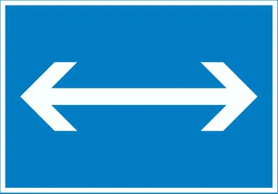 Produktbild von Richtungspfeil rechts links Schild waagerecht weiss blau Pfeil A1 (594x841mm)