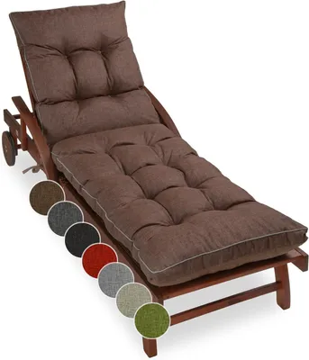 Produktbild von sunnypillow Liegenauflage 200 x 60 - Auflage für Gartenliege extra dick 13cm - Outdoor, wasserdicht, UV Lichtecht - Polster für Sonnenliege - Braun