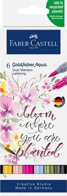 Zdjęcie produktu dla Faber-Castell 164524 FABER-CASTELL marker akwarelowy GOLDFABER, 6 sztuk Lettering