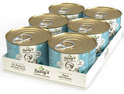 Zdjęcie produktu dla Kuchnia wiejska Betty 6 x 200 g karma dla kotów z kangurem i ziemniakami