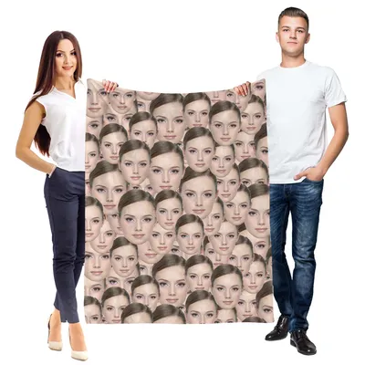 Produktbild von Ferocity Foto Decke mit Gesicht 120 x 150 CM Personalisiert mit Foto; Super Weiche Extra Gemütliche Kuscheldecke zum Geburtstag Valentinstag ins Zimmer Wohnzimmer auf die Couch Sofa; Faces [081]