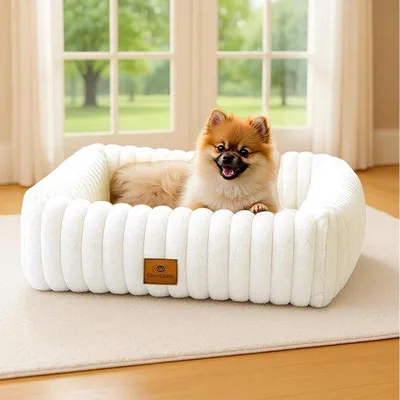 Productafbeelding van Wasbaar Hondenbed met Antislip Bodem - Fluffy Dog Bed voor Kleine Honden (S)