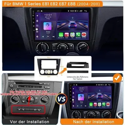Productafbeelding van Android autoradio voor BMW 1-serie E81/E82/E87/E88 2004-2011 (handmatig) 2 GB + 64 GB met 9 inch touchscreen CarPlay, Android auto, Bluetooth navigatie stuurbediening