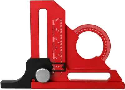 Immagine prodotto di Misuratore di altezza per sega da banco - Strumento di misurazione per la lavorazione del legno - Taglio preciso - Regolazione precisa della profondità - Regolabile - Alluminio