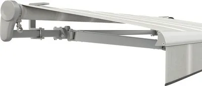 Produktbild von SOLUNA Gelenkarmmarkise Trend 2,5x2 Stoff Dessin D418 Gestell E6EV1 silber eloxiert Antrieb links inkl. Motor, Wandschal