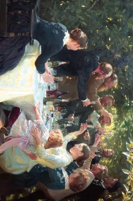Produktbild von Peter Severen Kroyer Kunstdruck Bild - Hip, Hip, Hurra! Künstlerfest In Skagen, 1888 (120 x 180 cm)