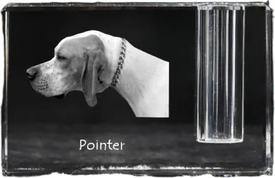 Obrázek produktu pro Anglický ohař I - Stojan na pera, křišťálový organizér s fotografií psa, jedinečná dekorace na stůl od značky Art-Dog