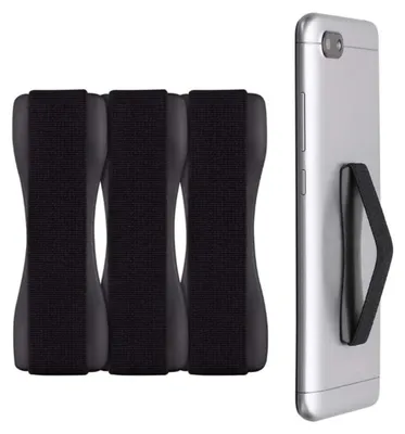 Produktbild von CLM-Tech Fingerhalterung Handy 3er Set - Einhandbedienung Handy Halterung Band - Handygriff Fingerhalter Handy Selbstklebend - 3X Handyfingerhaltung Smartphone Fingerhalter in Schwarz
