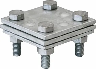 Image de Raccord croisé Obermoser, acier, galvanisé à chaud, 60x60, 3 mm, plat/plat/plat, 1 pièce.