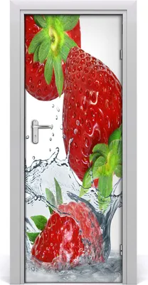 Produktbild von Tulup Türaufkleber 75x205 cm Dekorative Aufkleber Selbstklebend Wasserdichte Tapete Abnehmbar Schlafzimmer Wohnzimmer Wohnkultur - Erdbeeren
