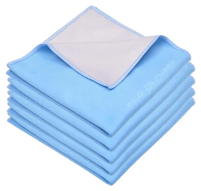 Image de Lingettes de nettoyage en microfibre XL - Lot de 5 - 30 x 30 cm - Nettoyage double face